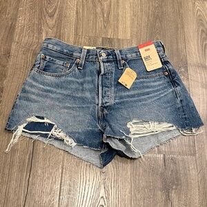 Levi's Distressed Blue Jean Shorts